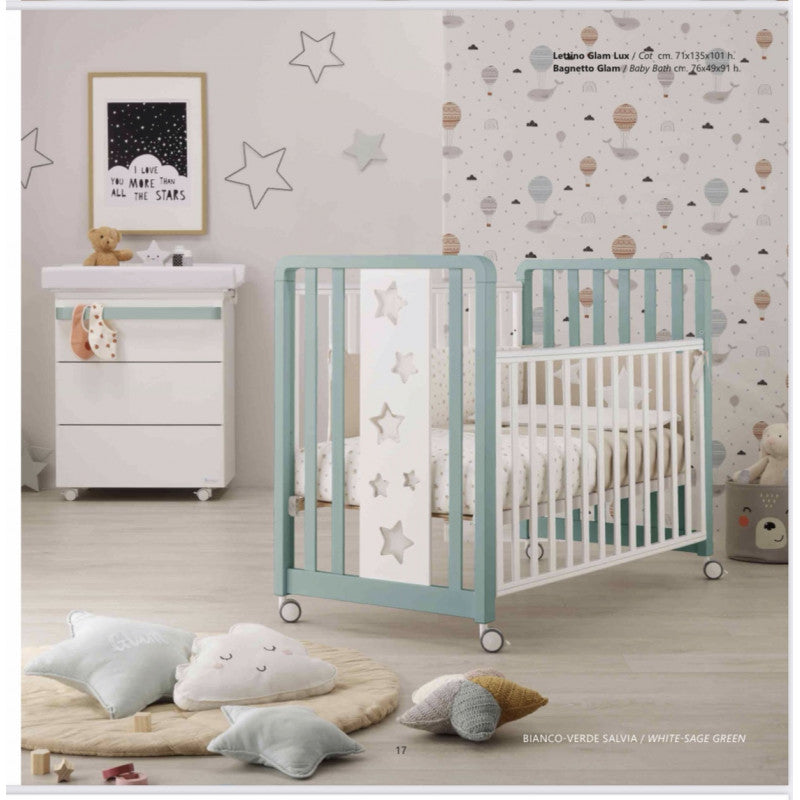 Lettino Evolutivo Glam Lux 1x9 Azzurra Design