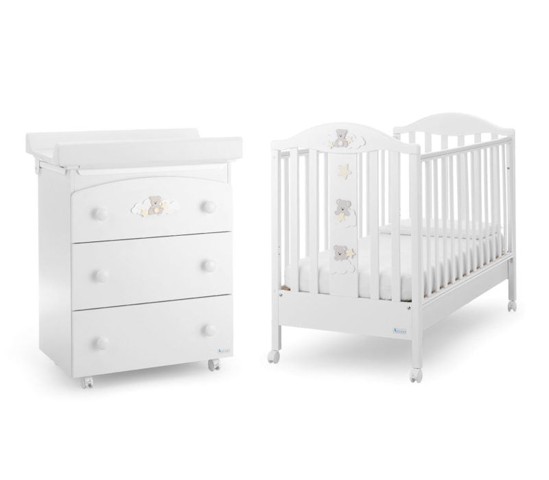 Bagnetto Fasciatoio Starlette Azzurra Desgin Bianco