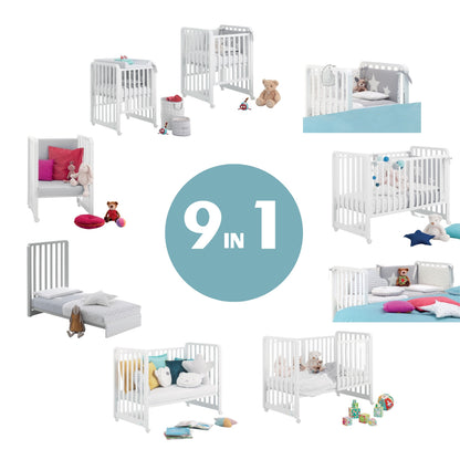 Lettino Evolutivo Glam 1x9 Stelle Azzurra Design